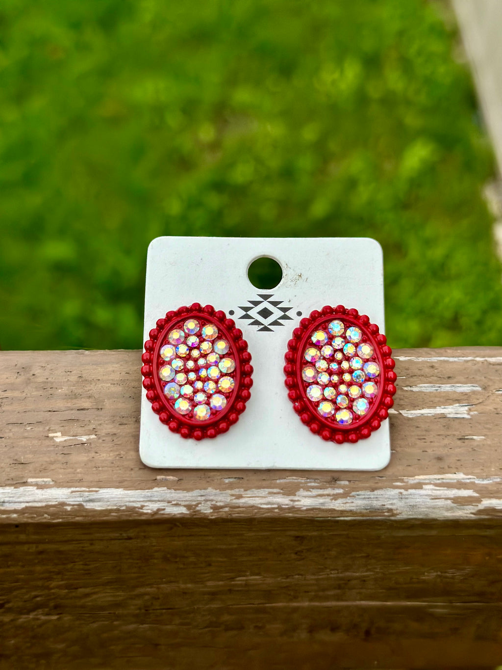 Red Bling Studs