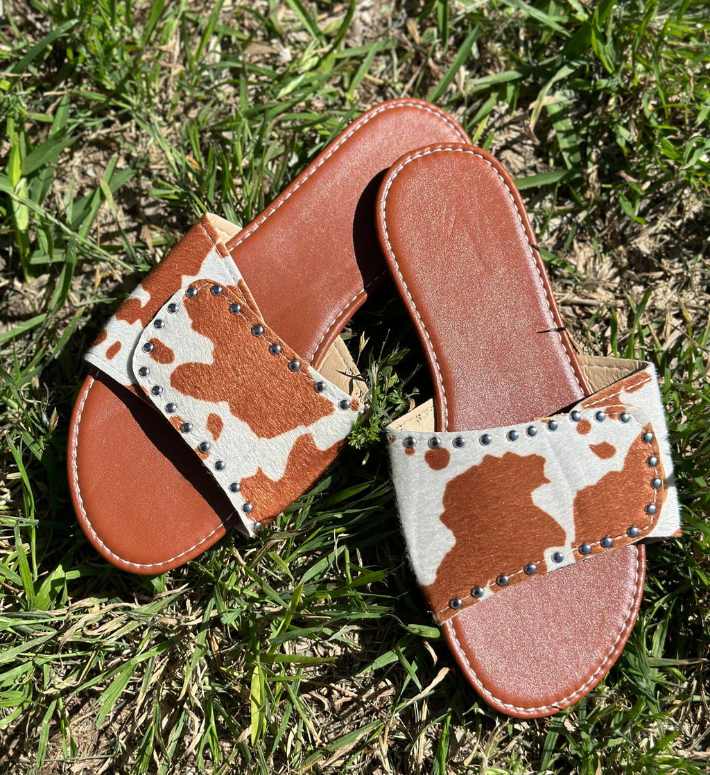 Brown Cow Studded Sandal