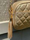 Lola Gold Quilted Crossbody