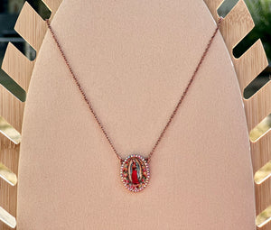 La Virgen de Guadalupe Rhinestone Necklace