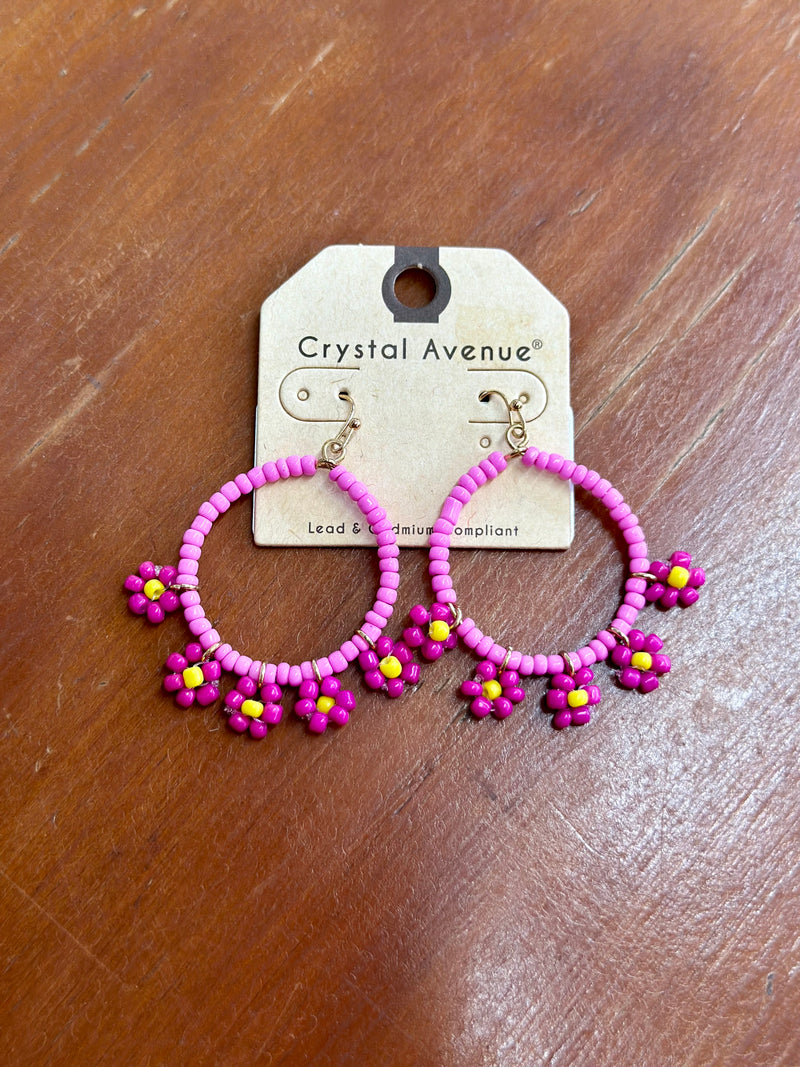 flower seed bead Flower Seed Bead Hoop Earrings – The Cactus Pearl