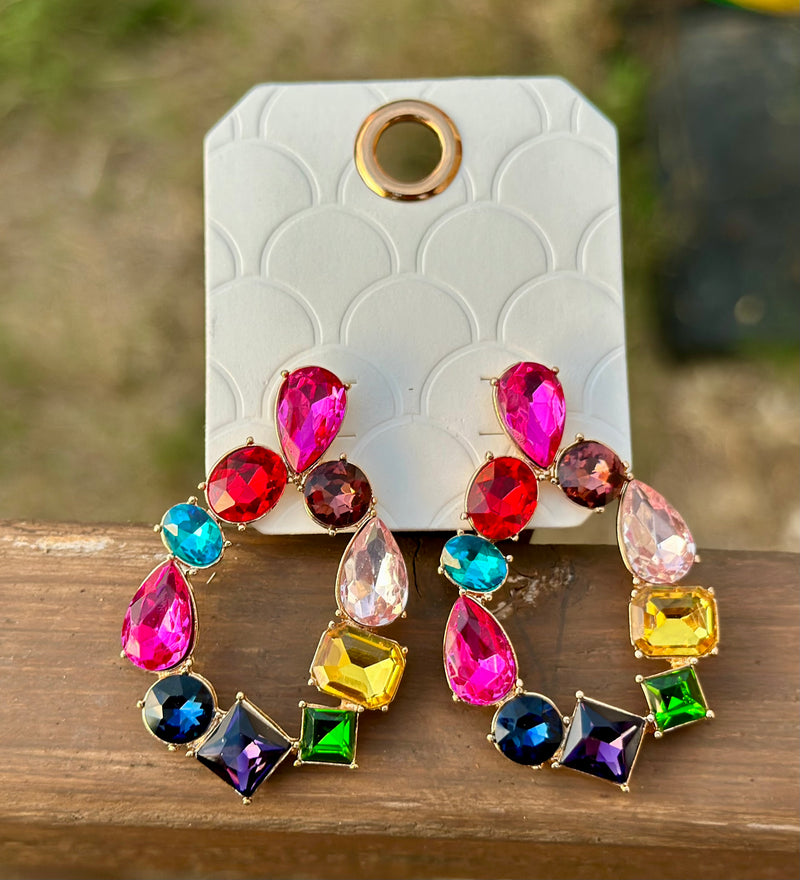 Colorful Rhinestone Earrings