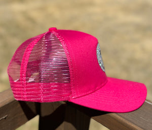 Hot Pink Smiley Face Trucker Hat