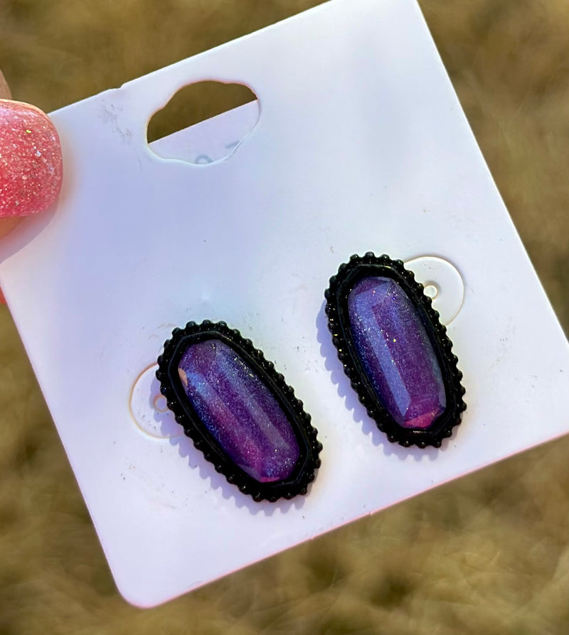 Mini Purple Stud Earrings