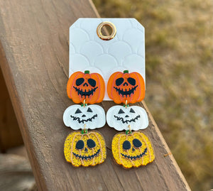 Spooky Pumpkins Halloween Earrings
