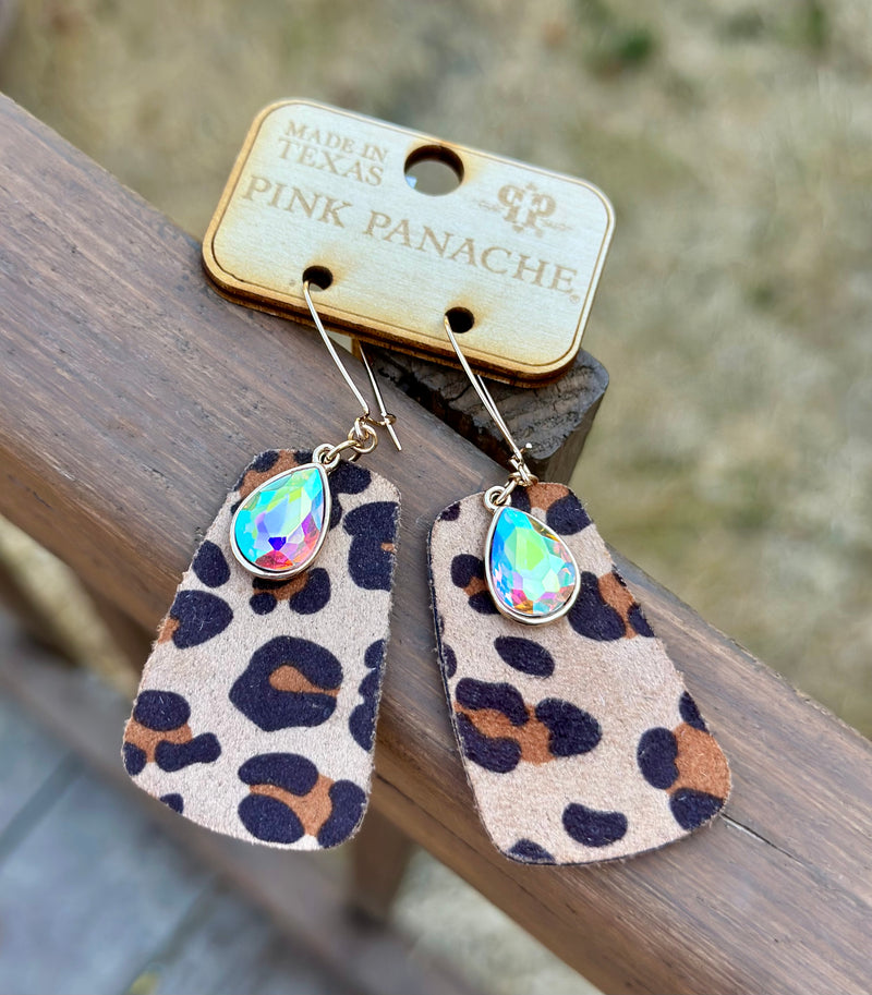 Wild about Leopard and Rhinestone Earrings