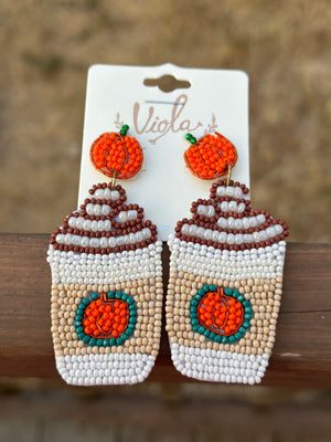 Pumpkin Latte Beaded Earrings