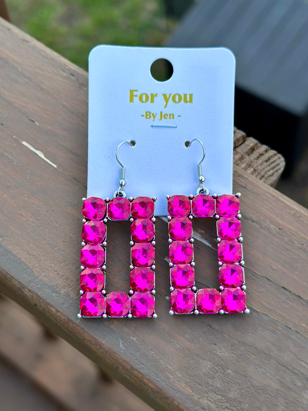 Razzle Dazzle Pink Rhinestone Earrings