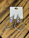 Iridescent Rhinestone Teardrop Earrings