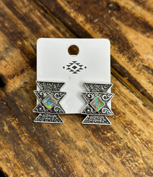 Western Iridescent Aztec Earrings