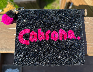 Cabrona Seed Bead Zipper Pouch