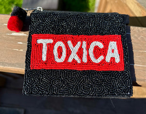 Toxica Seed Bead Zipper Pouch