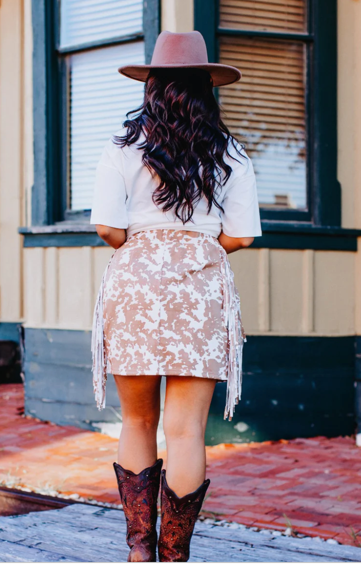 Cow print skirt outfit best sale